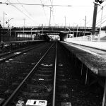 鉄道線路 モノクロ写真