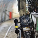 池島炭鉱内の電話機